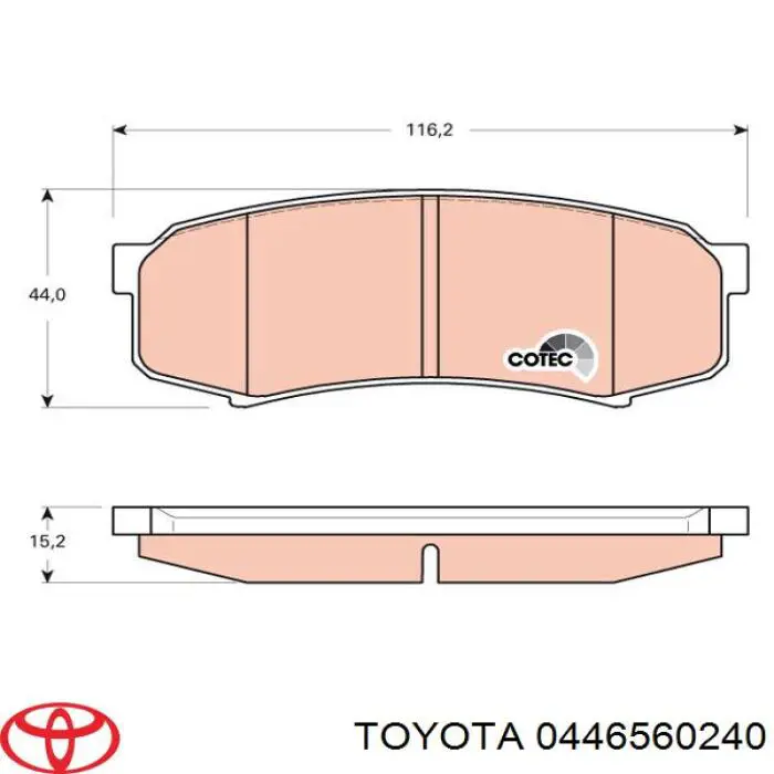 Compre 0446560240 Toyota Sapatas do freio dianteiras de disco
