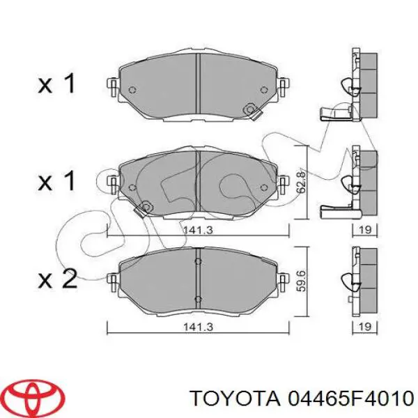 04465F4010 Toyota Sapatas do freio dianteiras de disco