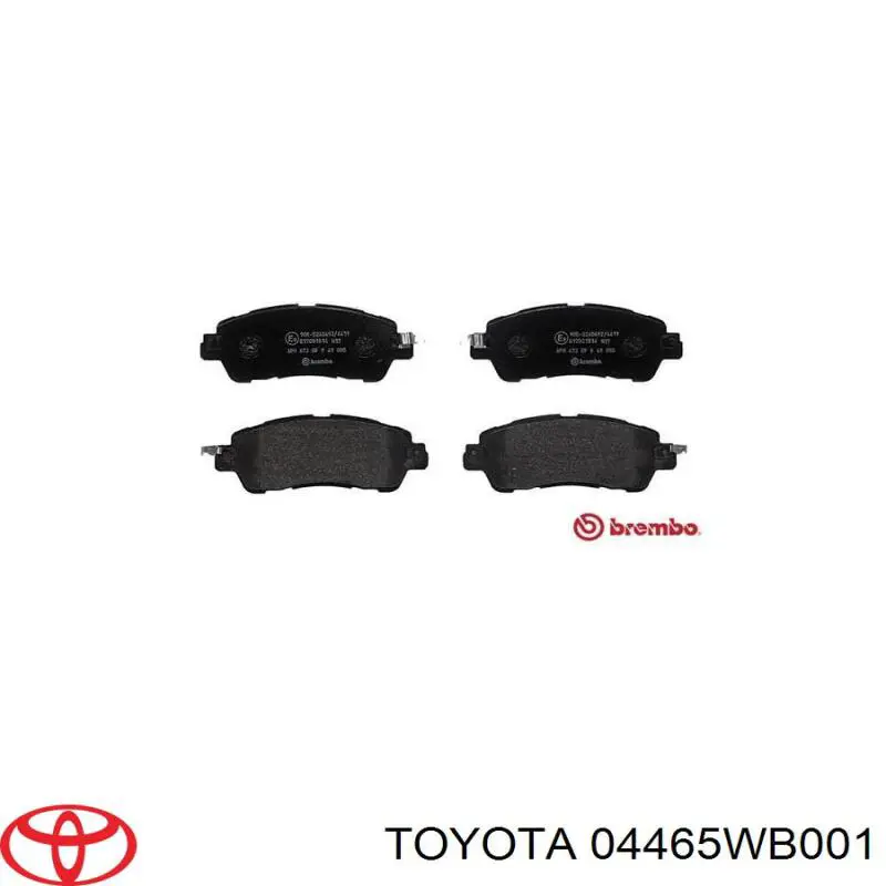 Sapatas do freio dianteiras de disco Toyota 04465WB001