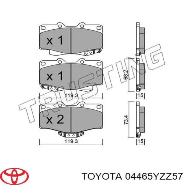 Compre 04465YZZ57 Toyota Sapatas do freio dianteiras de disco