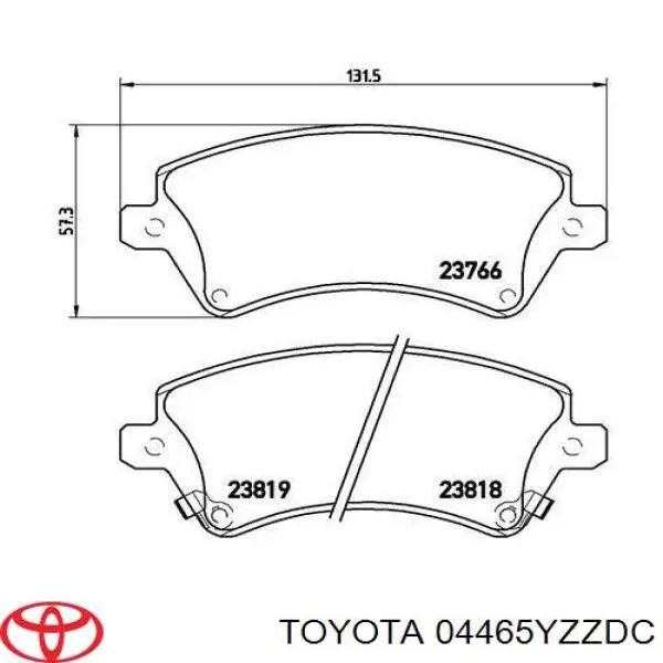 Sapatas do freio dianteiras de disco Toyota 04465YZZDC preço, a partir de 28,25 USD