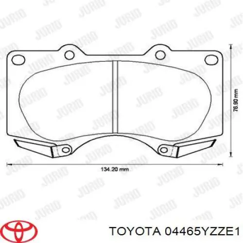 04465YZZE1 Toyota Sapatas do freio dianteiras de disco