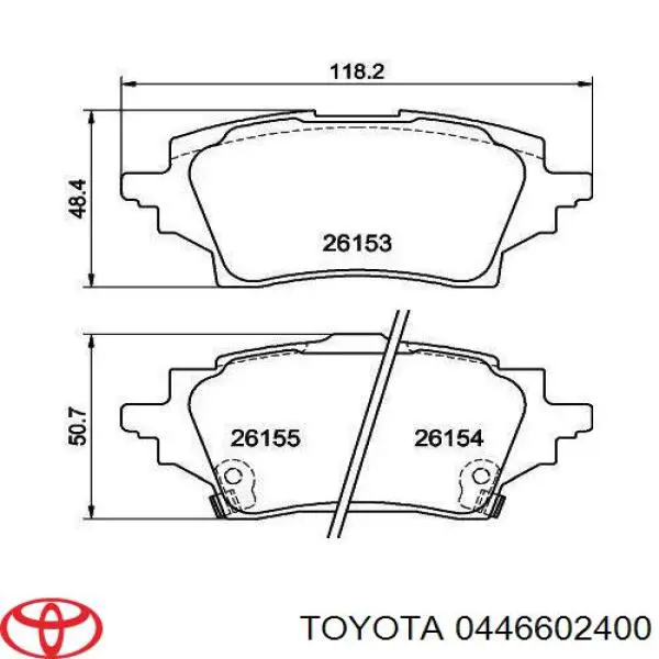 Sapatas do freio traseiras de disco Toyota 0446602400 preço, a partir de 38,31 USD
