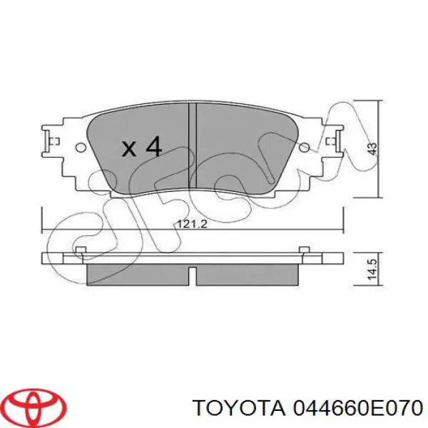 Sapatas do freio traseiras de disco Toyota 044660E070 preço, a partir de 30,26 USD
