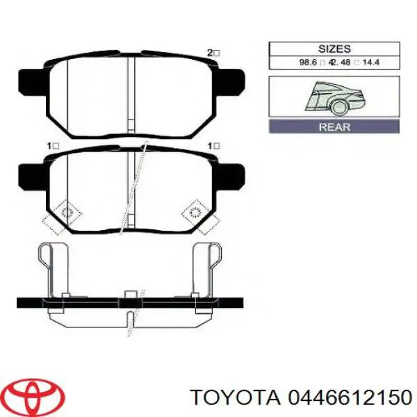 Sapatas do freio traseiras de disco Toyota 0446612150 preço, a partir de 23,32 USD