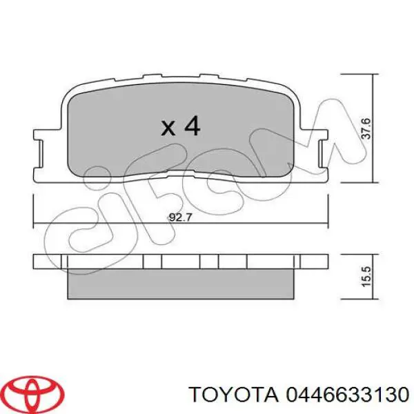 Sapatas do freio traseiras de disco Toyota 0446633130 preço, a partir de 46,91 USD