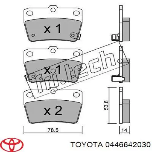 0446642030 Toyota Sapatas do freio traseiras de disco