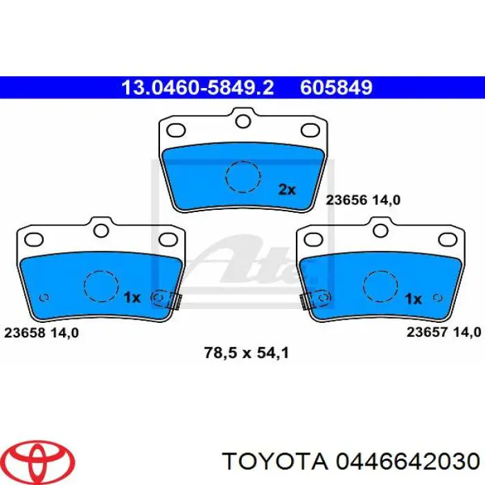 Sapatas do freio traseiras de disco Toyota 0446642030 preço, a partir de 19,63 USD