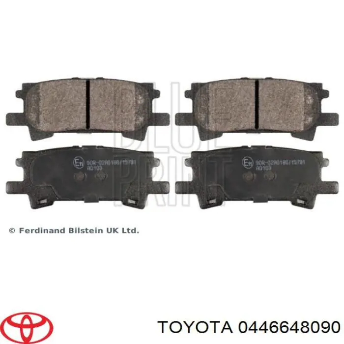 0446648090 Toyota Sapatas do freio traseiras de disco