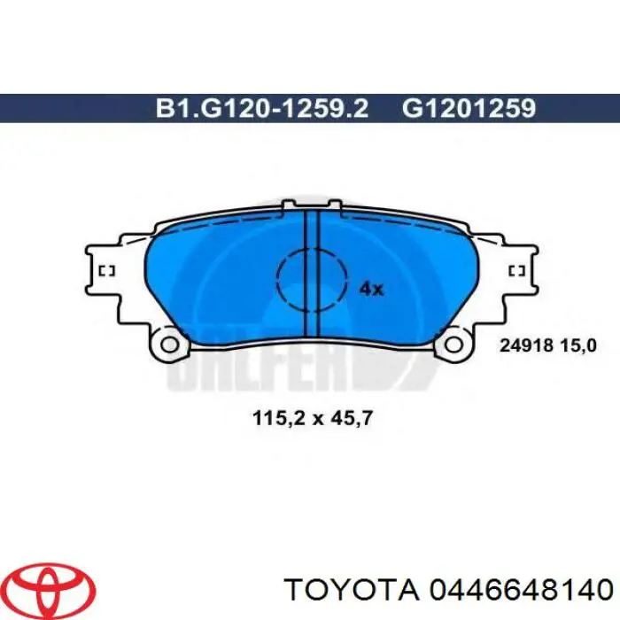 Sapatas do freio traseiras de disco Toyota 0446648140 preço, a partir de 31,61 USD