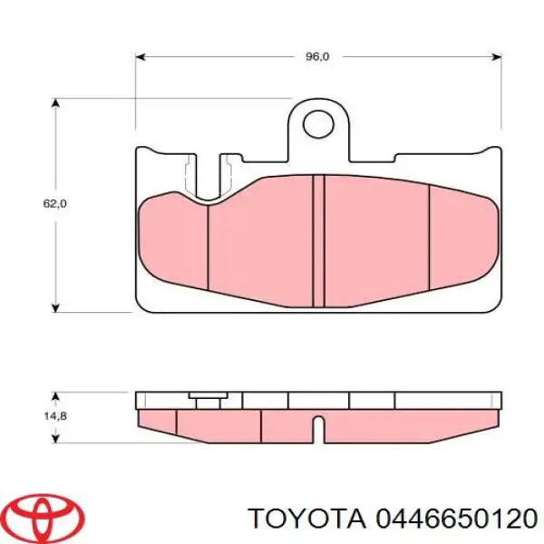 0446650120 Toyota Sapatas do freio traseiras de disco