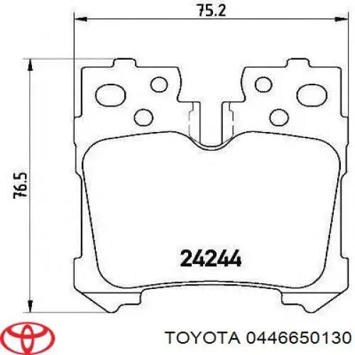 0446650130 Toyota Sapatas do freio traseiras de disco