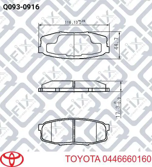 Sapatas do freio traseiras de disco Toyota 0446660160 preço, a partir de 14,07 USD