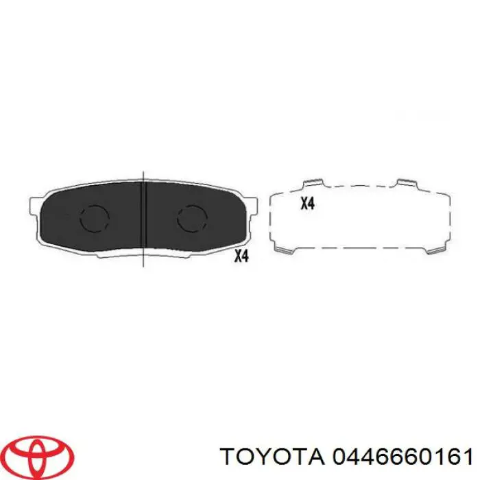0446660161 Toyota Sapatas do freio traseiras de disco