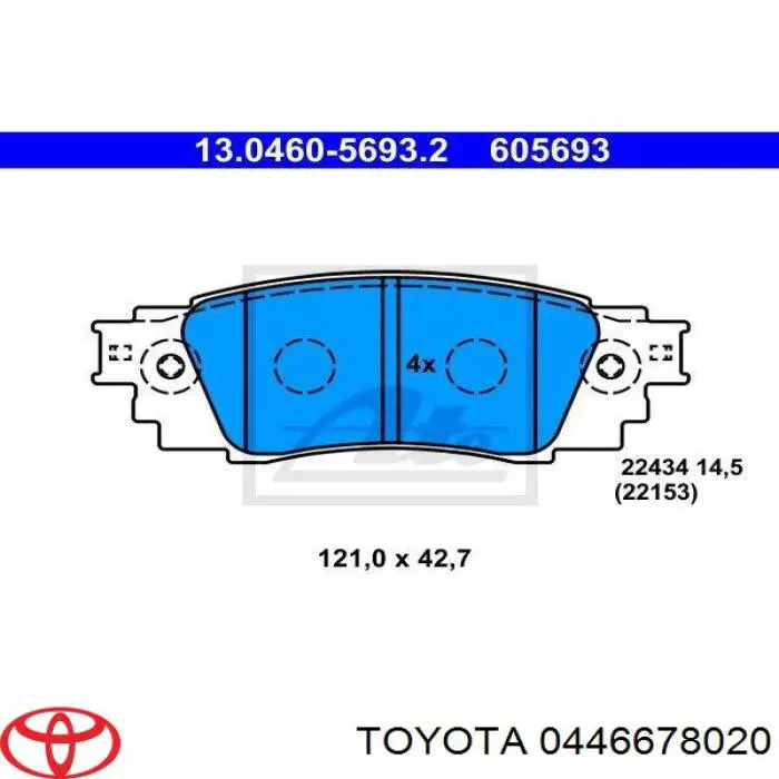 Sapatas do freio traseiras de disco Toyota 0446678020 preço, a partir de 45,44 USD