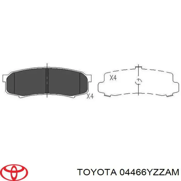04466YZZAM Toyota Sapatas do freio traseiras de disco