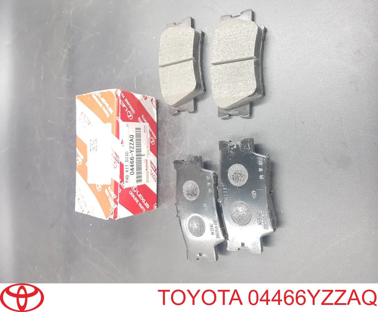 04466YZZAQ Toyota Sapatas do freio traseiras de disco