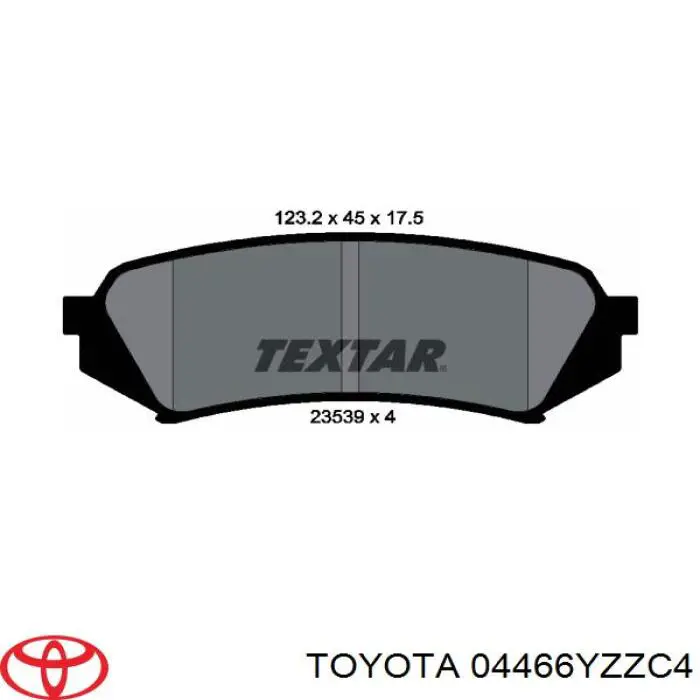 Sapatas do freio traseiras de disco Toyota 04466YZZC4 preço, a partir de 25,26 USD