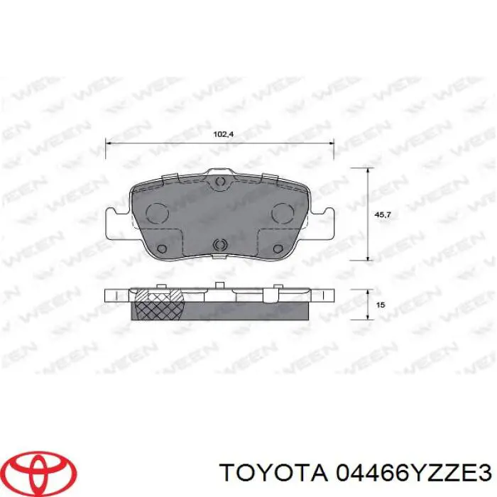 Compre 04466YZZE3 Toyota Sapatas do freio traseiras de disco