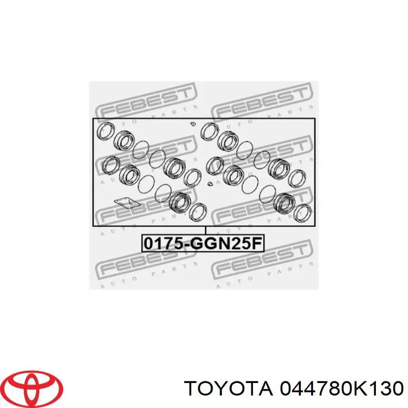 044780K130 Toyota Kit de reparação de suporte do freio dianteiro