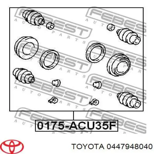 0447948040 Toyota Kit de reparação de suporte do freio dianteiro