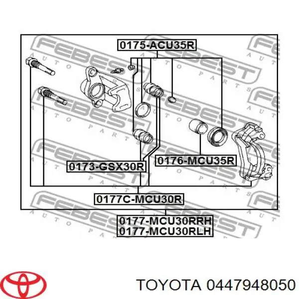 0447948050 Toyota Kit de reparação de suporte do freio traseiro