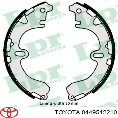 Sapatas do freio traseiras de tambor Toyota 0449512210 preço, a partir de 27,64 USD