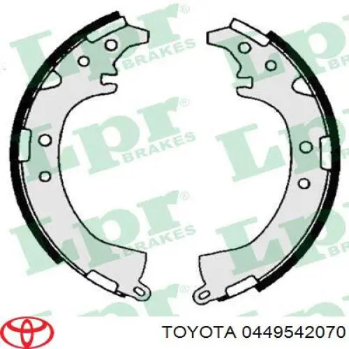 Sapatas do freio traseiras de tambor Toyota 0449542070