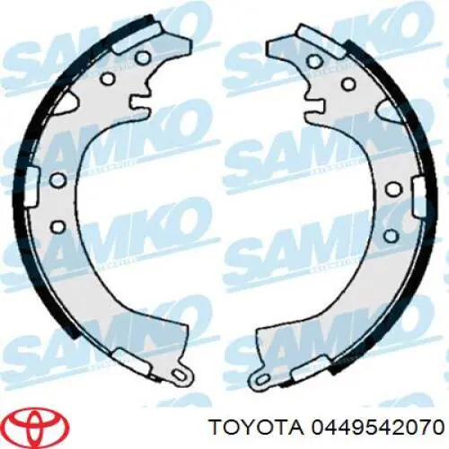 Sapatas do freio traseiras de tambor 0449542070 Toyota