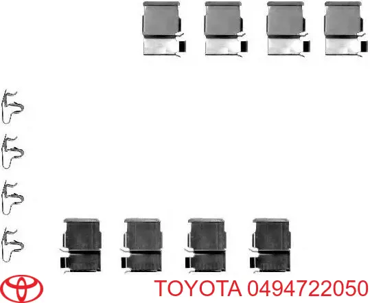 0494722050 Toyota Kit de molas de fixação de sapatas de disco traseiras