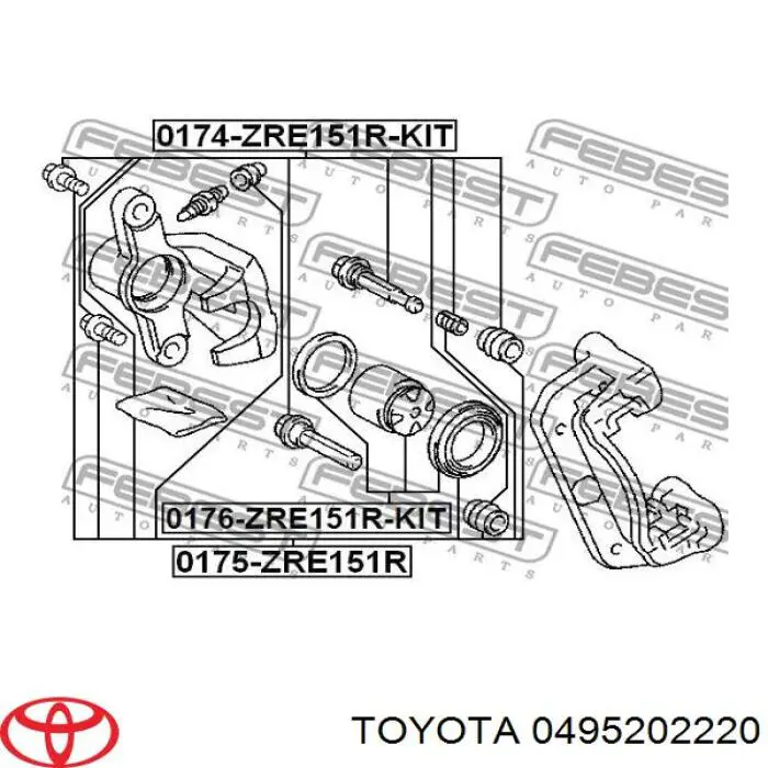 Kit de reparação de suporte do freio dianteiro Toyota 0495202220 preço, a partir de 18,73 USD