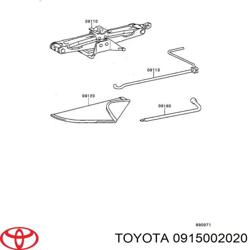 Compre 0915002020 Toyota Chave para os pneus (de encaixe)