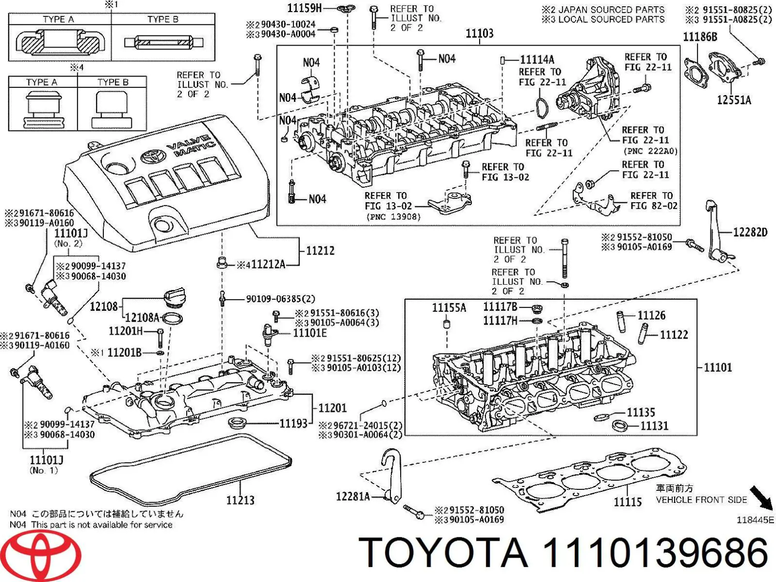 1110139686 Toyota Cabeça de motor (CBC)