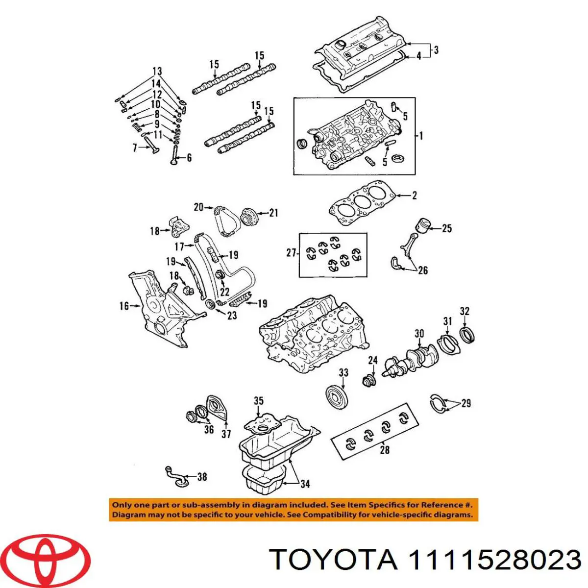Vedante de cabeça de motor (CBC) Toyota 1111528023 preço, a partir de 31,47 USD