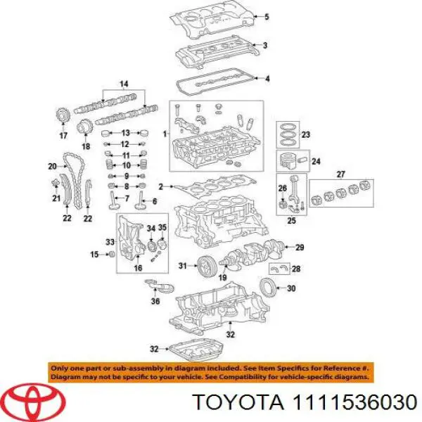 Vedante de cabeça de motor (CBC) Toyota 1111536030 preço, a partir de 73,78 USD