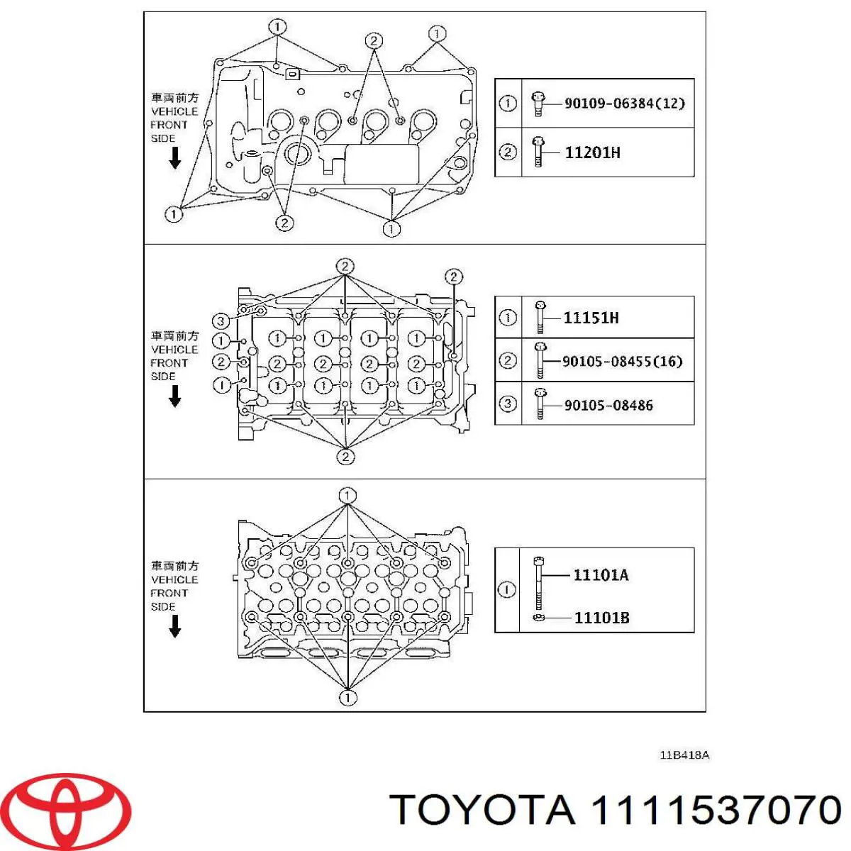 Vedante de cabeça de motor (CBC) Toyota 1111537070 preço, a partir de 56,62 USD