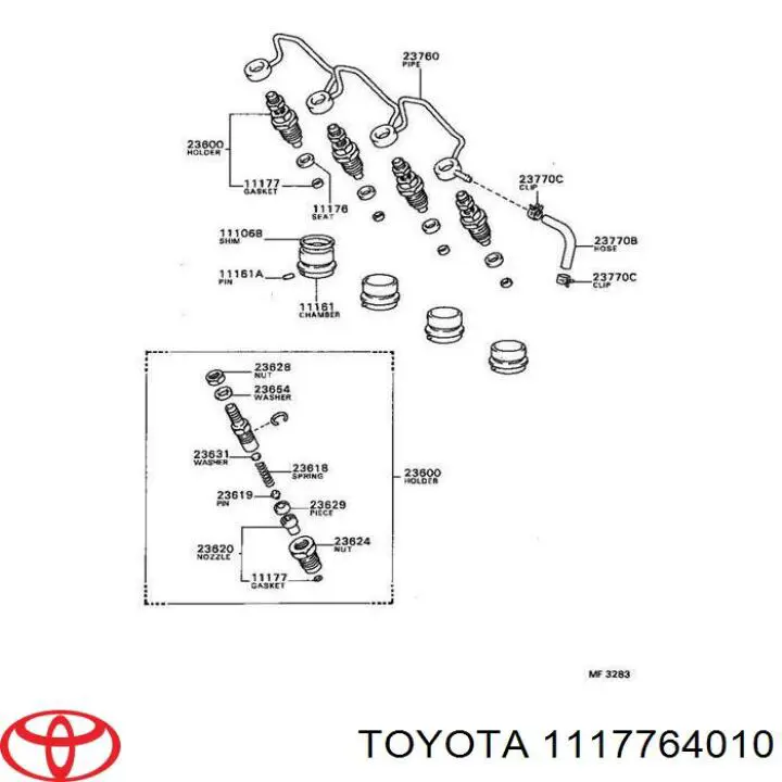 Anel (arruela) do injetor de ajuste Toyota 1117764010 preço, a partir de 4,68 USD