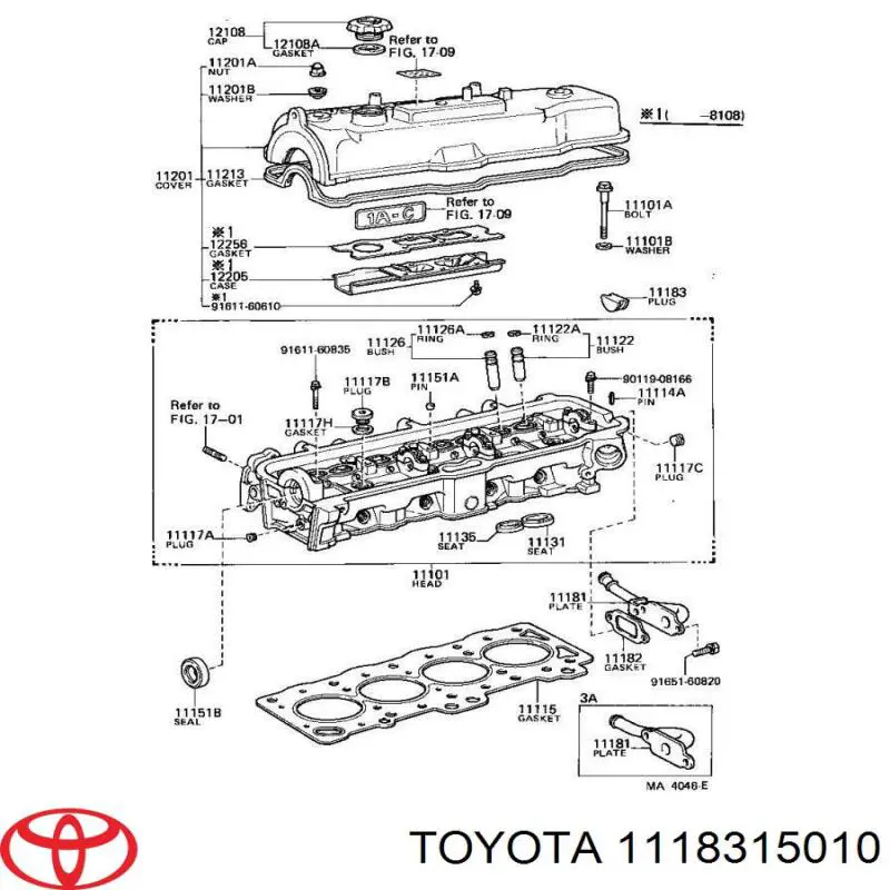 1118315010 Toyota Tampão da tampa de válvulas