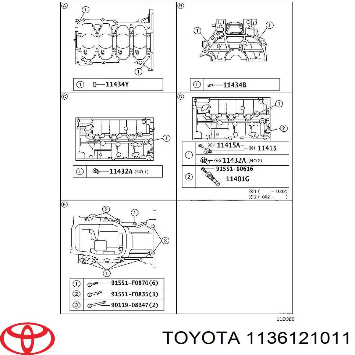  Toyota 1136121011 preço, a partir de 15,09 USD