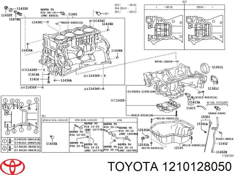 Compre 1210128050 Toyota Panela de óleo de cárter do motor