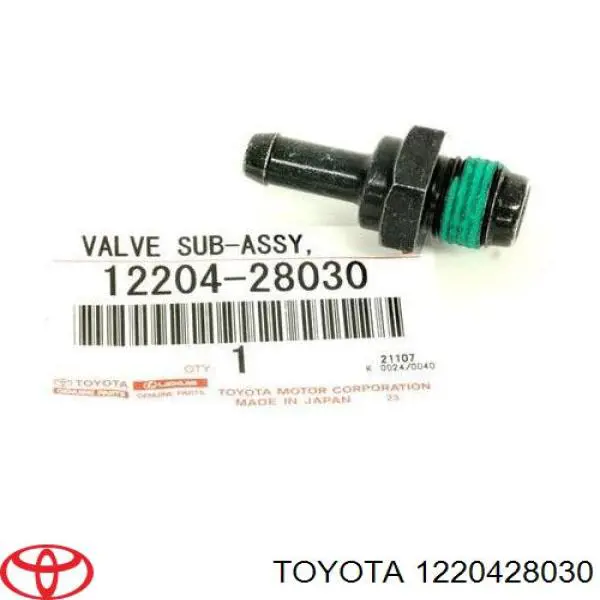 1220428030 Toyota Válvula PCV de ventilação dos gases de cárter