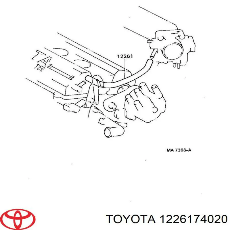  Cano derivado de ventilação de cárter (de separador de óleo) Toyota Camry II sedan (V2) (1986 - 1991) II