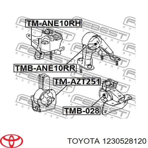 Coxim (suporte) direito de motor Toyota 1230528120 preço, a partir de 60,35 USD