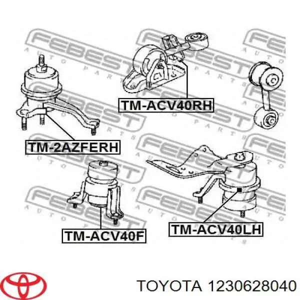 Coxim (suporte) esquerdo de motor Toyota 1230628040 preço, a partir de 102,96 USD