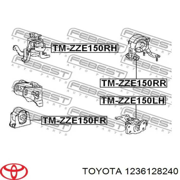 Coxim (suporte) dianteiro de motor Toyota 1236128240 preço, a partir de 25,63 USD