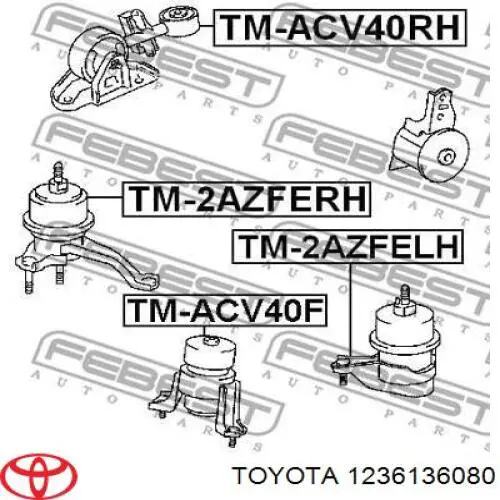 Coxim (suporte) dianteiro de motor Toyota 1236136080 preço, a partir de 60,76 USD