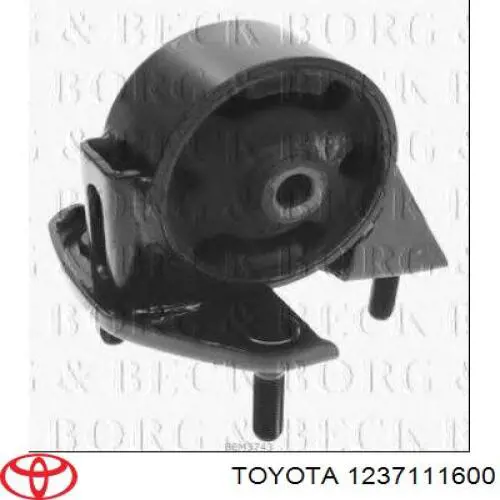 1237111600 Toyota Coxim (suporte) traseiro de motor