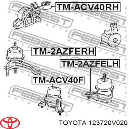 123720V020 Toyota Coxim (suporte) esquerdo de motor