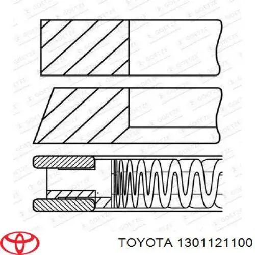 1301121100 Toyota Kit de anéis de pistão de motor, STD.