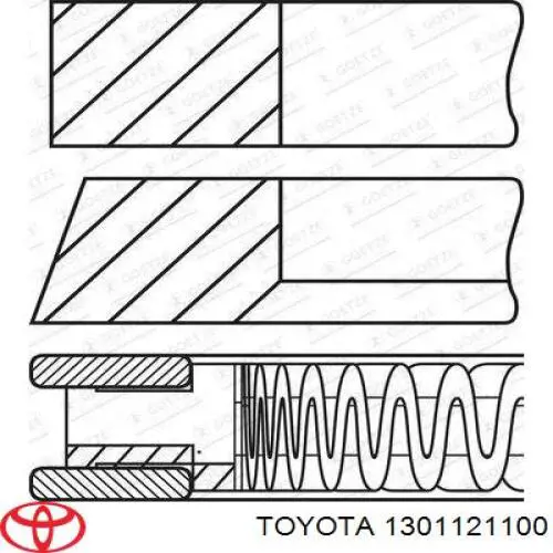 Kit de anéis de pistão de motor, STD. Toyota 1301121100 preço, a partir de 90,00 USD